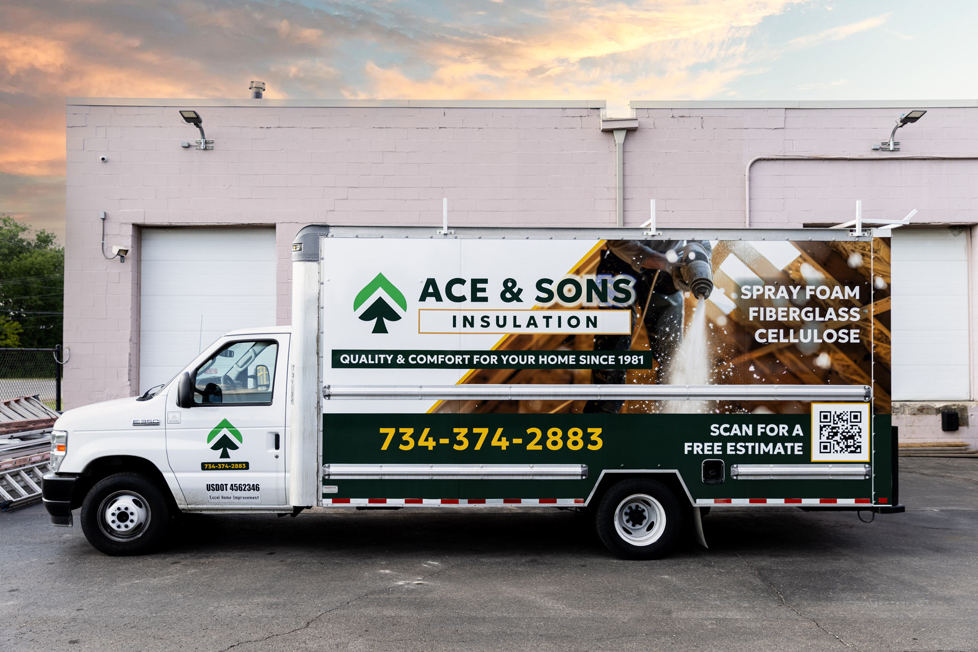 Ace and Sons box truck vehicle wrap design