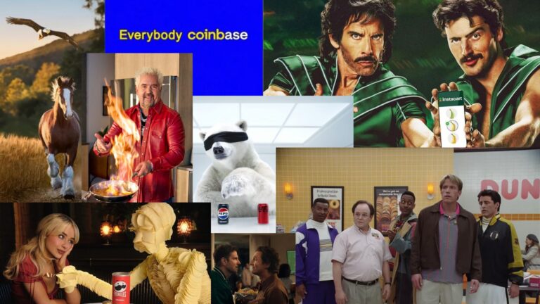 Collage of super bowl ad images