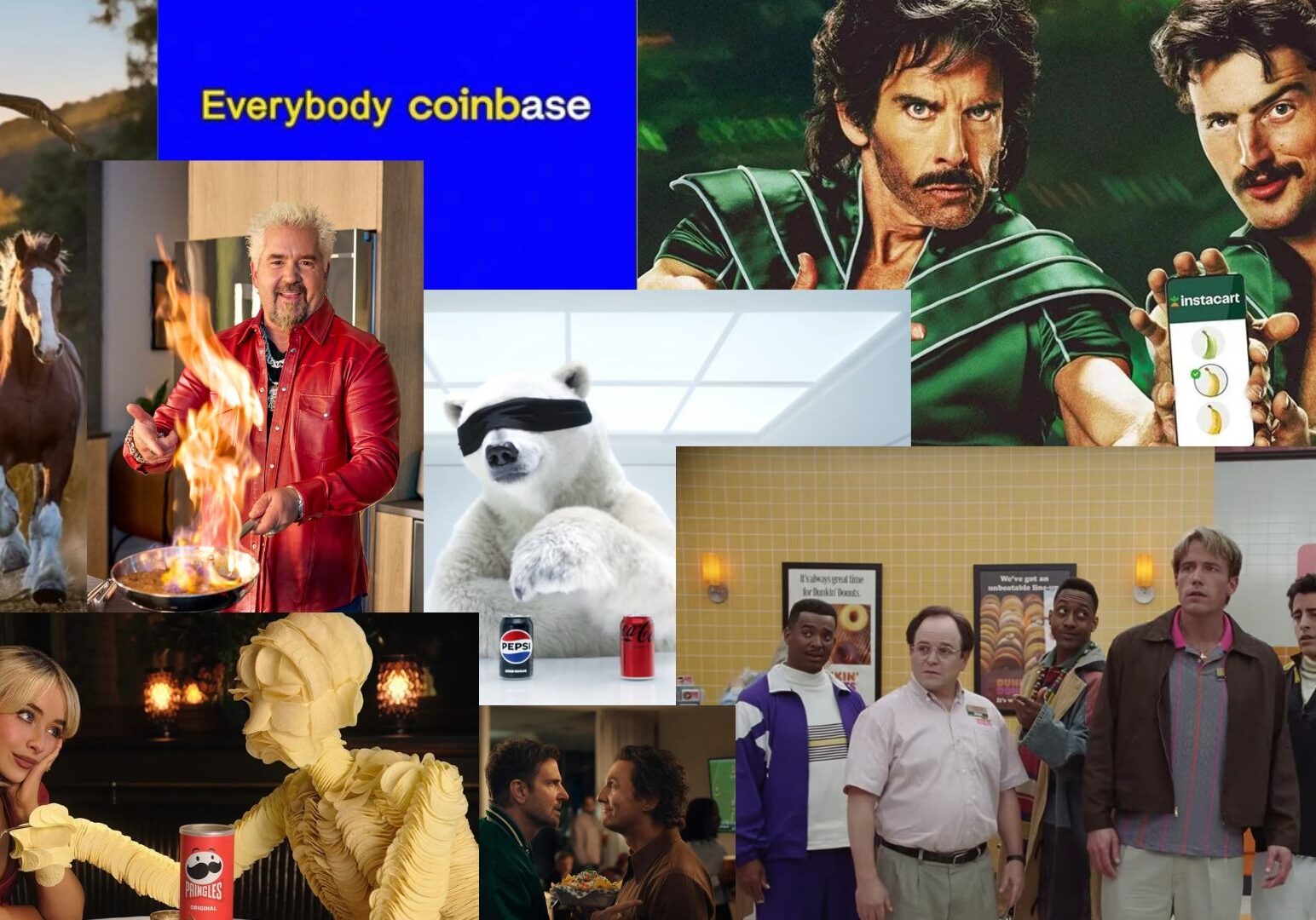 Collage of super bowl ad images