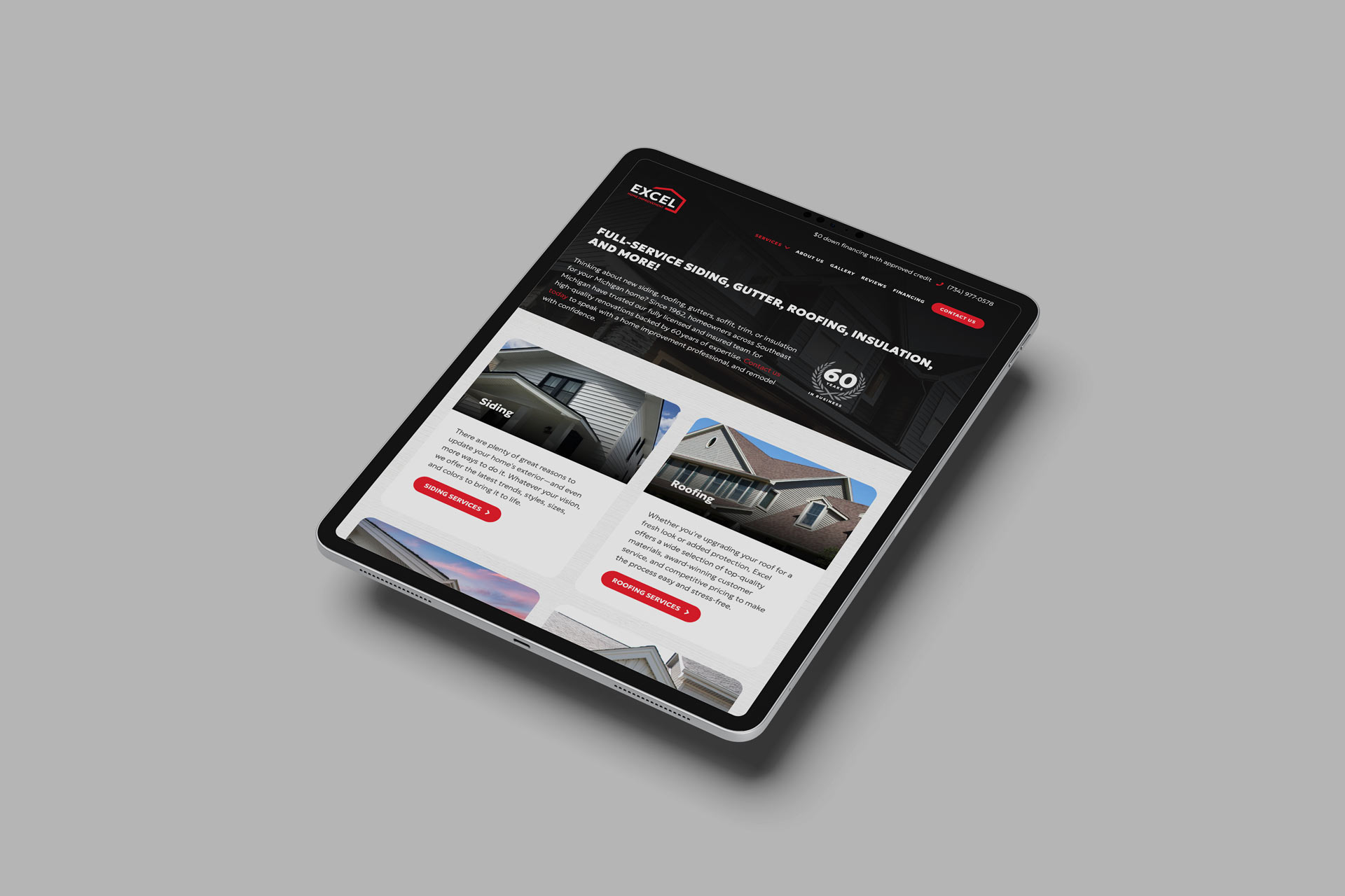 Excel Website Tablet