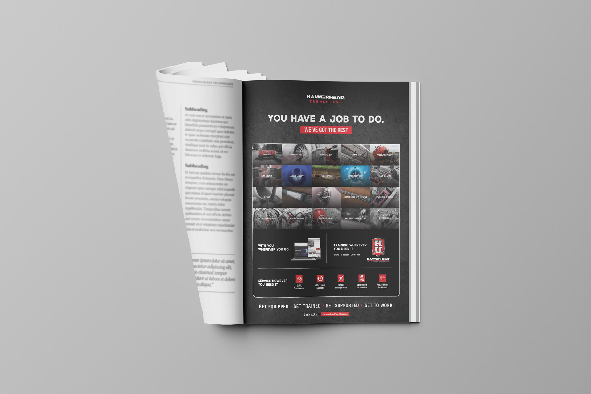 Hammerhead Trenchless print advertisement example