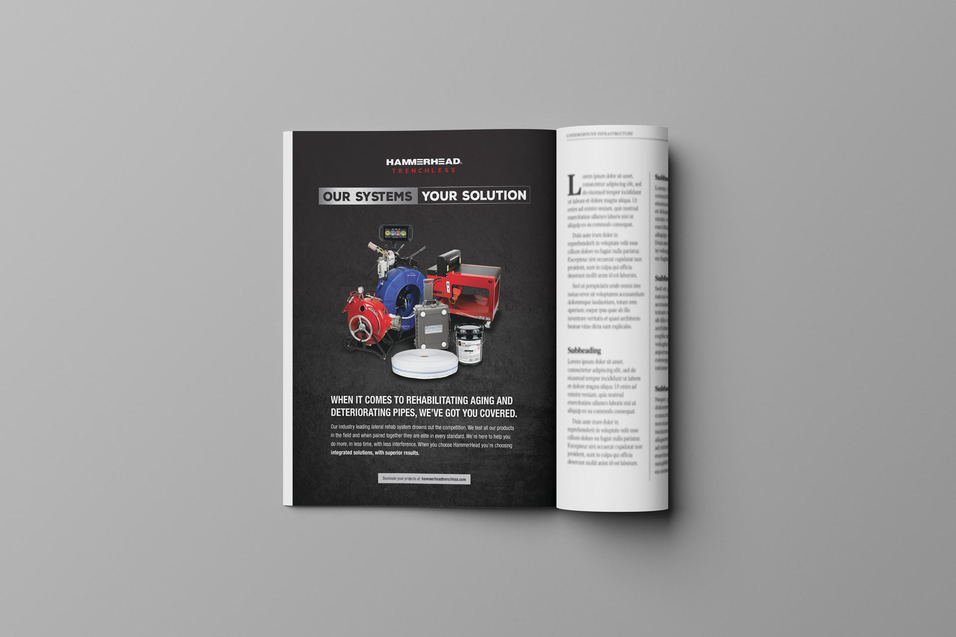 Hammerhead Trenchless print advertisement example