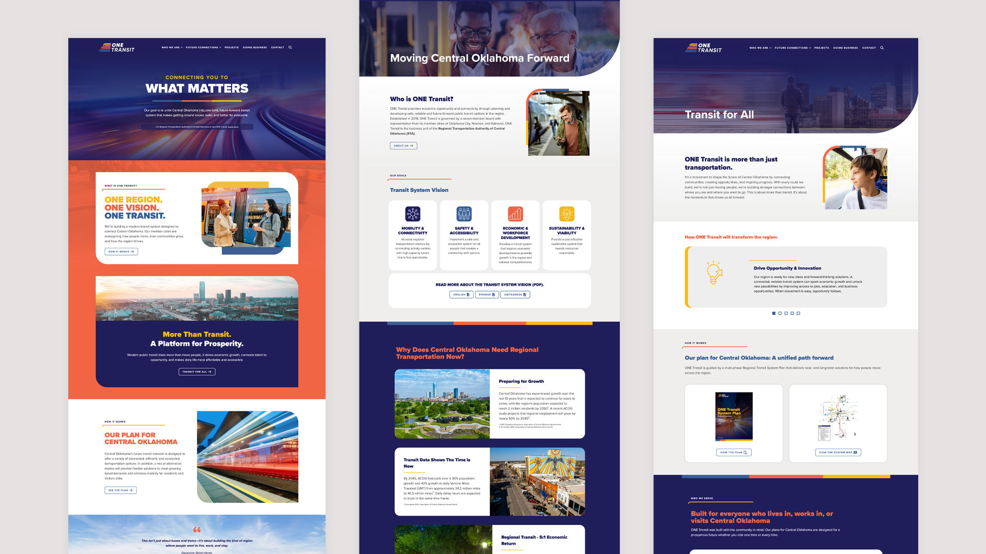 ONE Transit website design